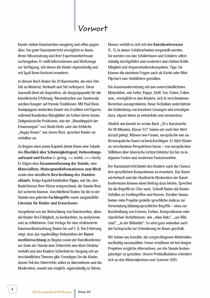 20 x Kunstwerke für 90 Minuten - Klasse 3/4