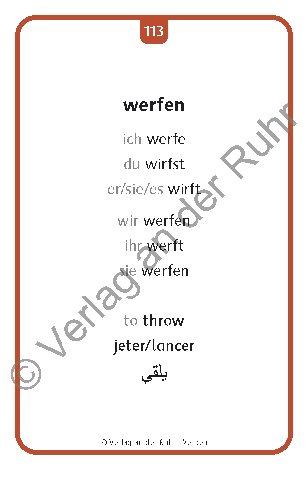Verben: Set 1 - Deutsch, Englisch, Französisch und Arabisch Verben: Set 1 - Deutsch, Englisch, Französisch und Arabisch