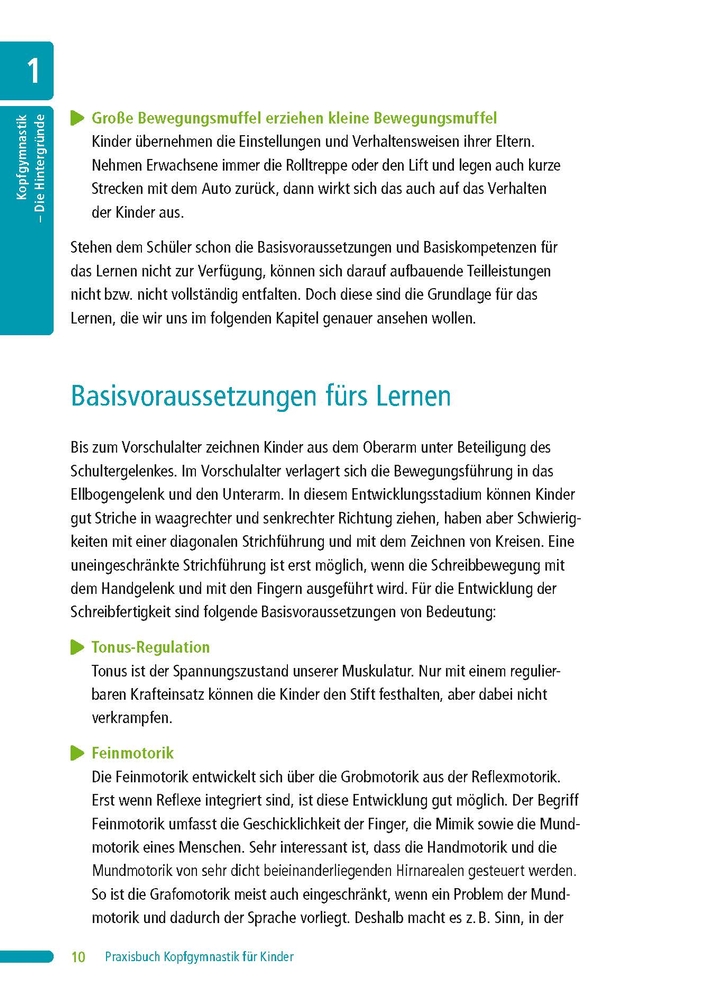 Praxisbuch Kopfgymnastik für Kinder