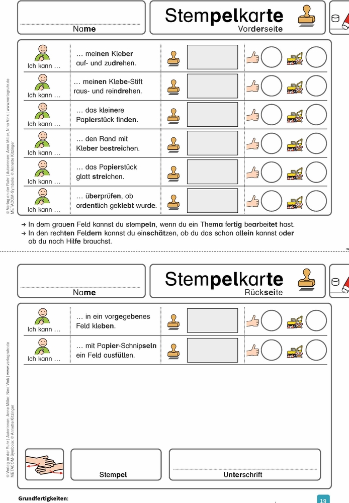 Grundfertigkeiten: Kleben, Schneiden, Anspitzen, Verbinden