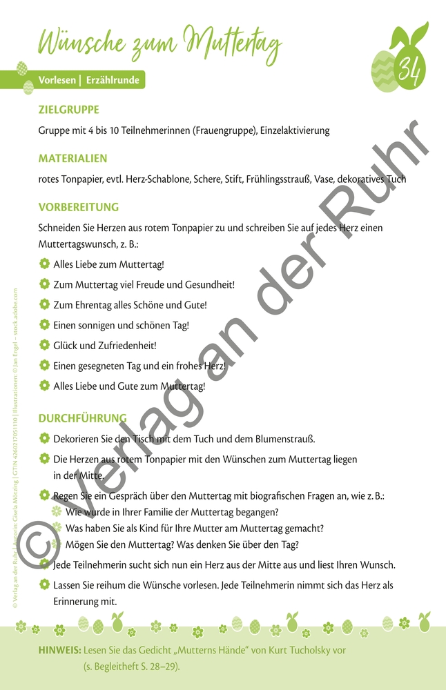 Unser Frühlingskalender für die Seniorenbetreuung Unser Frühlingskalender für die Seniorenbetreuung