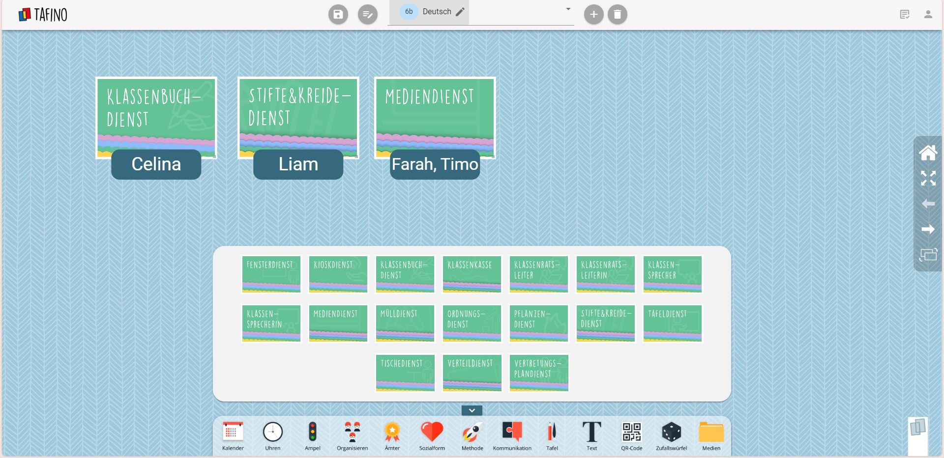 TAFINO - Digitale Tafel interaktiv organisiert - Sekundarstufe - Online-Version