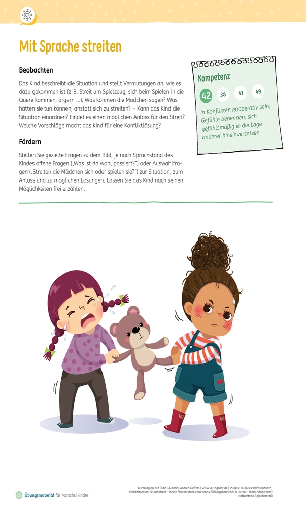 Übungsmaterial für Vorschulkinder