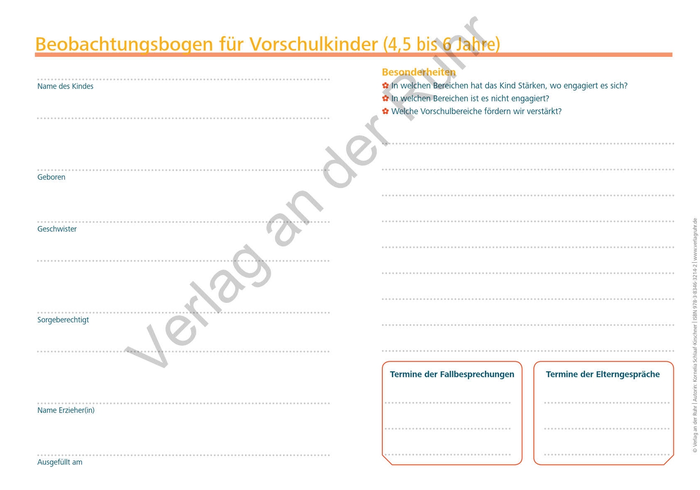  Foto zu Der Beobachtungsbogen für Vorschulkinder 