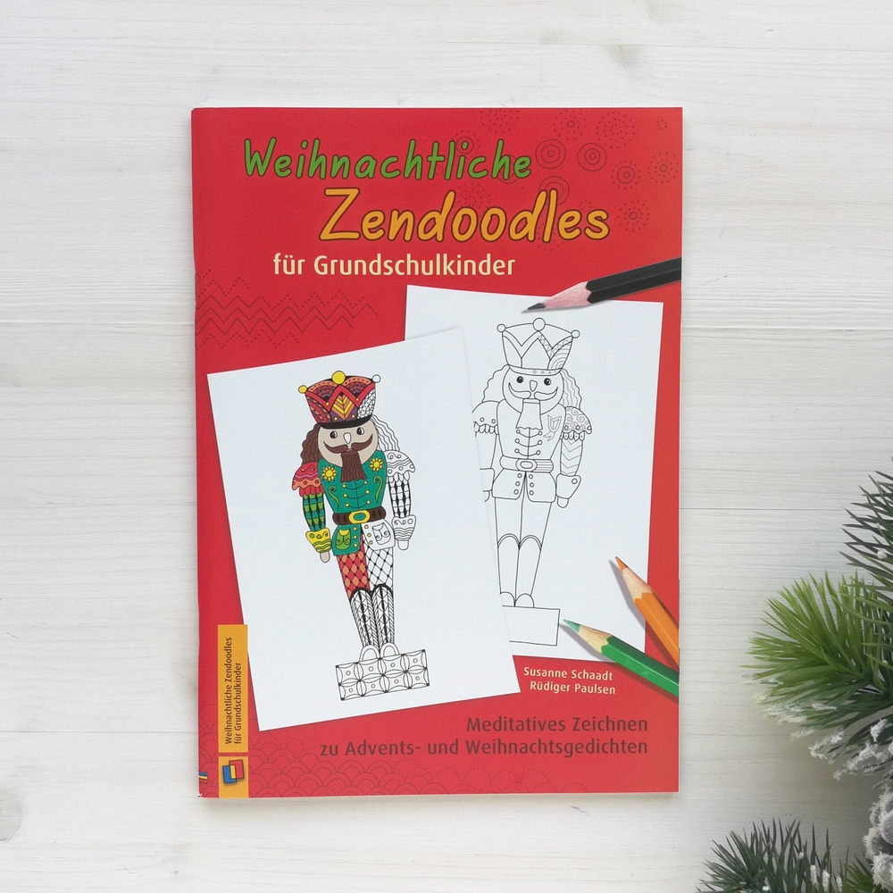 Weihnachtliche Zendoodles für Grundschulkinder