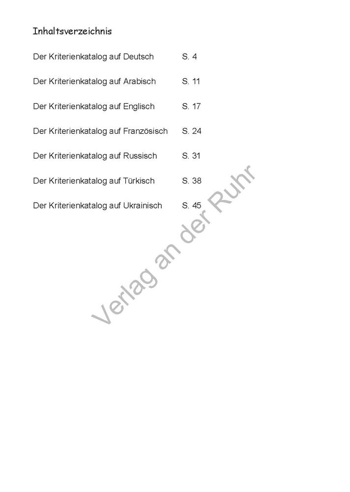 Mehrsprachiger Kriterienkatalog zum Beobachtungsbogen für Kinder von 3 bis 6