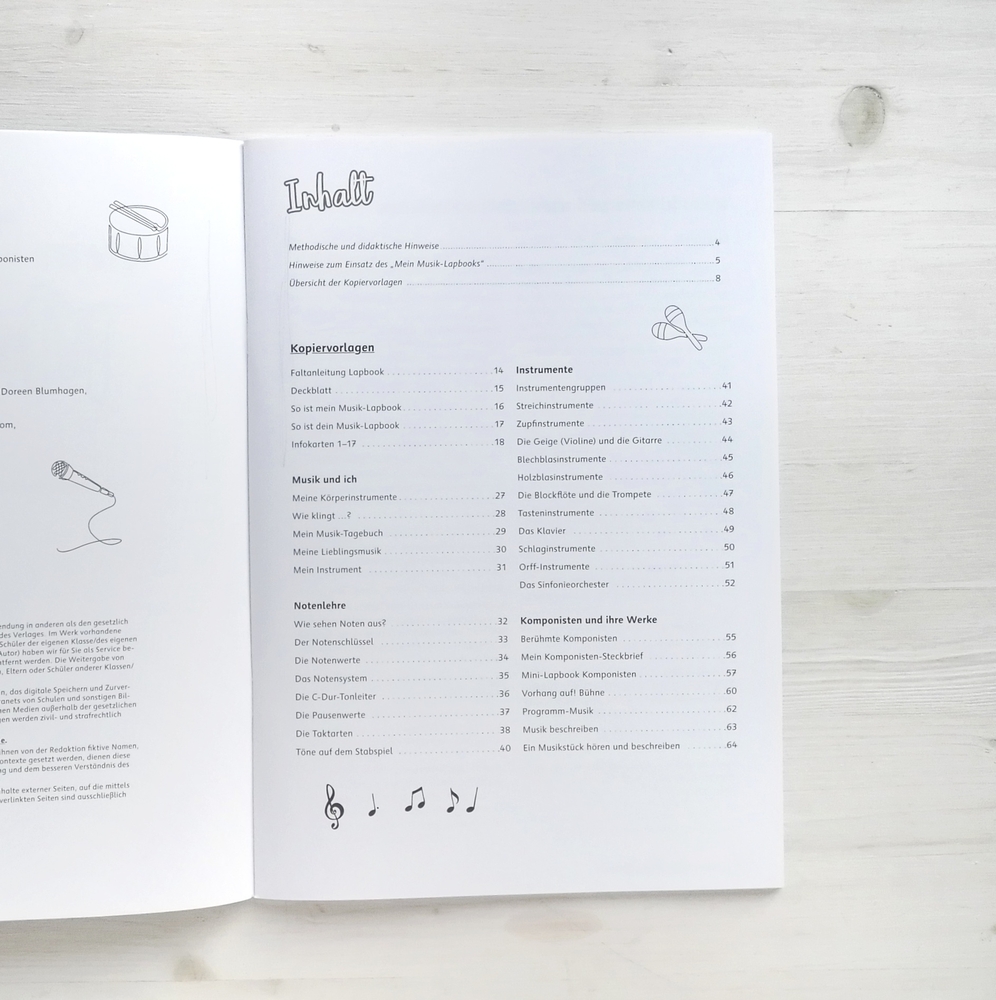 Mein Musik–Lapbook – Instrumente, Notenlehre & Komponisten Mein Musik–Lapbook – Instrumente, Notenlehre & Komponisten