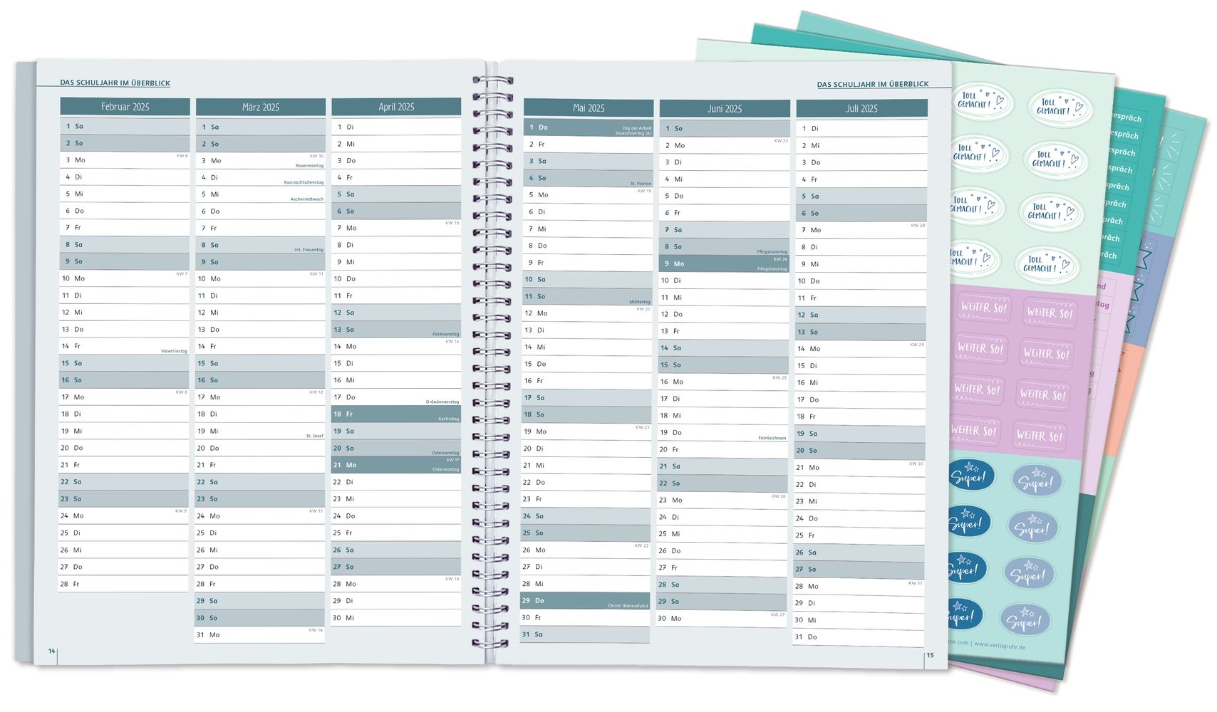 Mein Lehrerplaner A5+ – Ringbindung – Lehrerkalender für das Schuljahr 2024/2025 – Traumfänger 